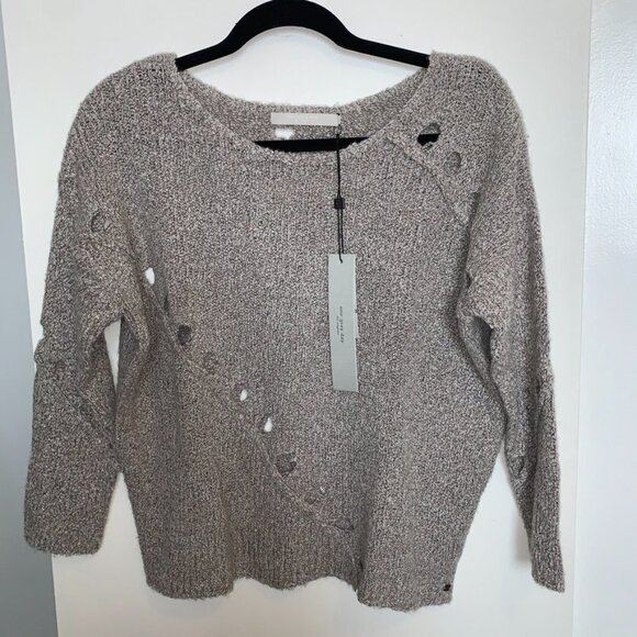 Anthropologie One Grey Day Grace Sweater Merino Wool Knit Marle Heathered XS - Picture 7 of 16